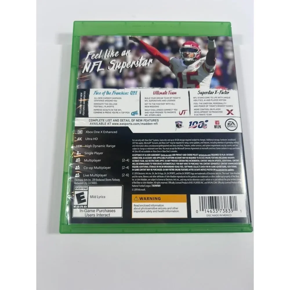2019 Madden NFL 20 Game For Microsoft Xbox One